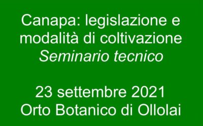 Canapa: seminario tecnico